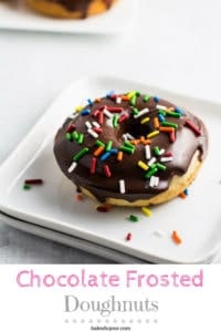 Pinterest graphic for Chocolate Frosted Doughnuts