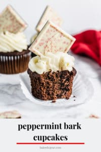 Peppermint Bark Cupcake Pinterest graphic